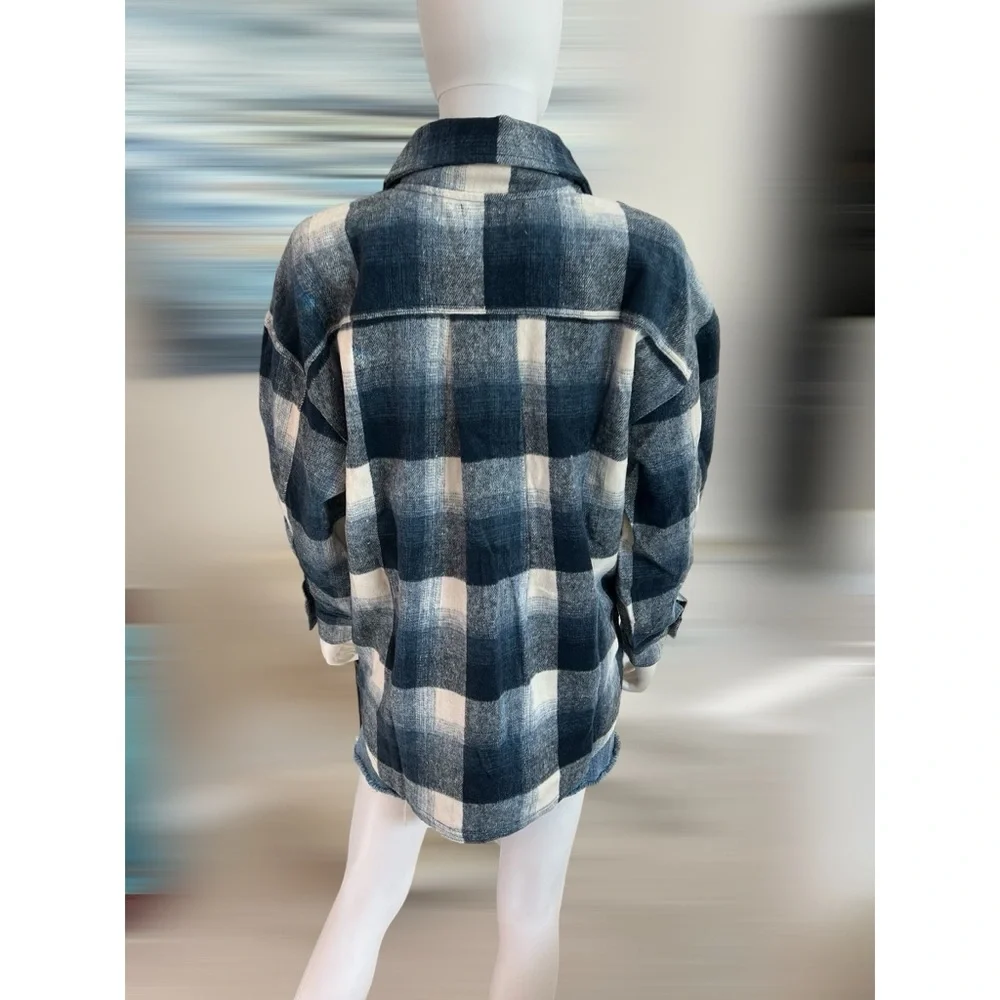 EIGHTY THREADS blues part wool shacket S M L - Picture 9 of 10